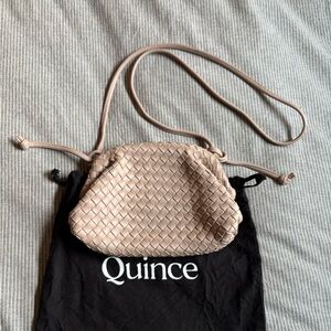 Quince Italian Leather Handwoven Pouch Crossbody Clutch